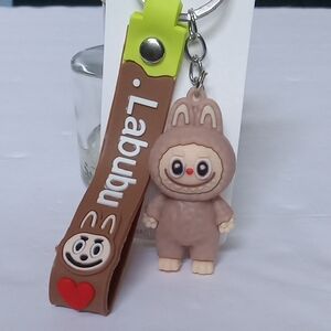 Labubu Keychain Brown & Silver Wrislet Monsters Character